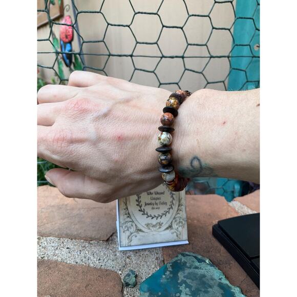 Hand Crafted Beaded Amber Bracelet - Picture 7 of 10